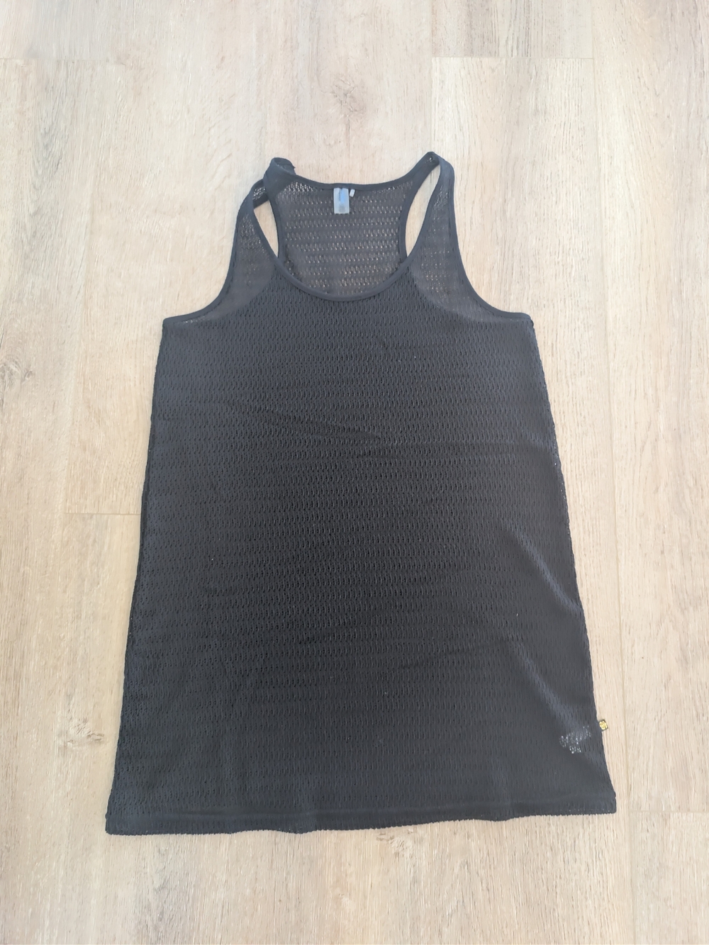 La Vie En Rose Black Mesh Swim Coverup Tank